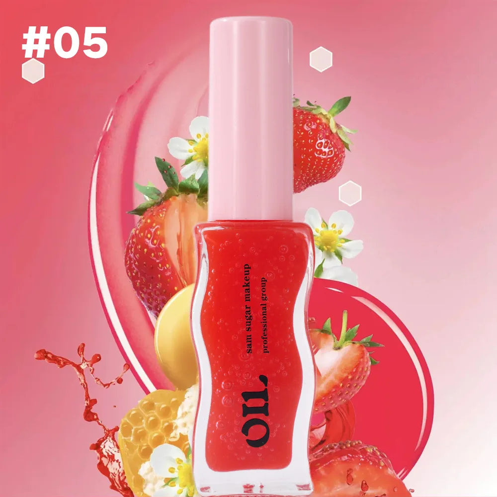 Fruit Honey Essence Lip Oil Sexy Plump Lip Jelly Strawberry Tinted Lip Liquid Waterproof Moisturize Oil Lipgloss Makeup Makeup - Belle the Jour