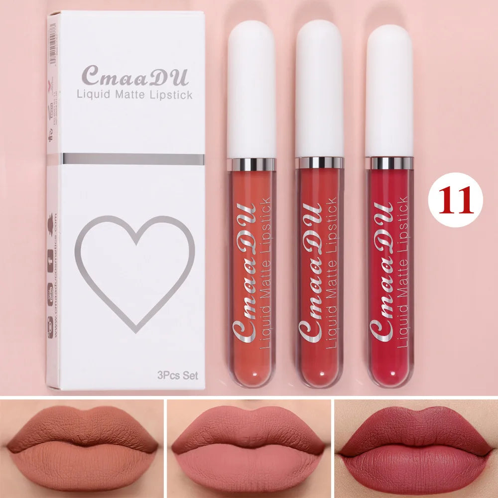 Sexy Long Lasting Velvet Matte Lip Gloss Liquid Lipstick Lip Makeup Women Beauty Red Nonstick Cup Waterproof Lip Gloss - Belle the Jour