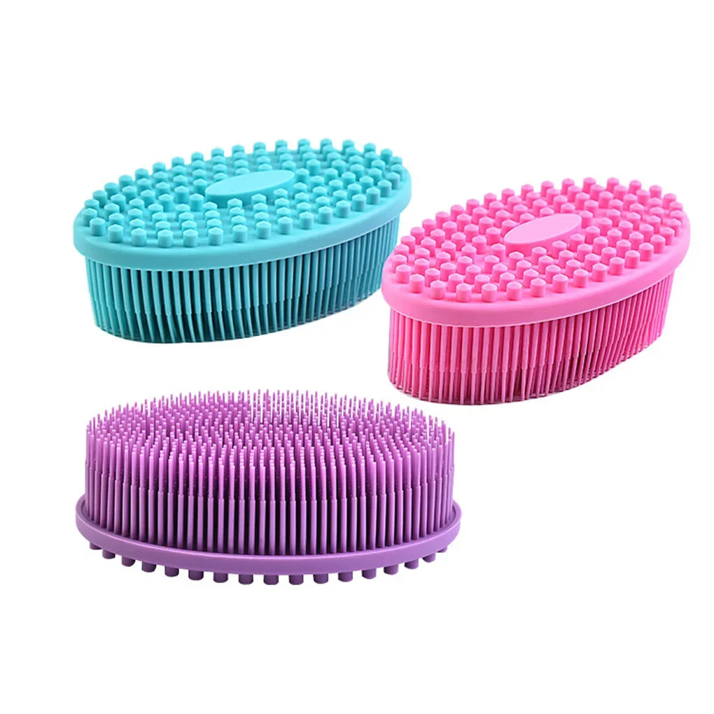 Escova de Banho em Silicone Macio para Bebê e Adulto - Exfoliação Suave e Massagem Relaxante