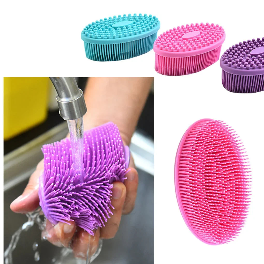 Escova de Banho em Silicone Macio para Bebê e Adulto - Exfoliação Suave e Massagem Relaxante