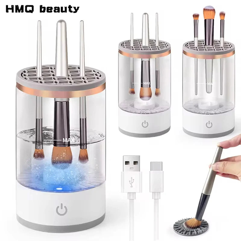 Portable USB Makeup Brush Cleaner 3 In 1 Electric Cosmetic Brushes Cleaning Dryer Tool Automatic Wash Makeup Cleaner For Women - Belle the Jour