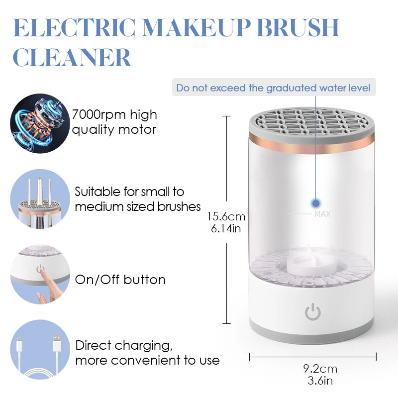 Portable USB Makeup Brush Cleaner 3 In 1 Electric Cosmetic Brushes Cleaning Dryer Tool Automatic Wash Makeup Cleaner For Women - Belle the Jour