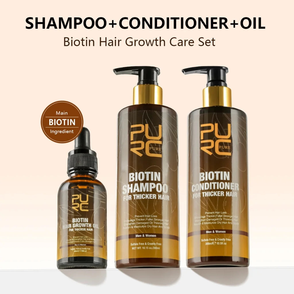 PURC Biotin Hair Care Set: O Segredo para Cabelos Saudáveis e Radiantes