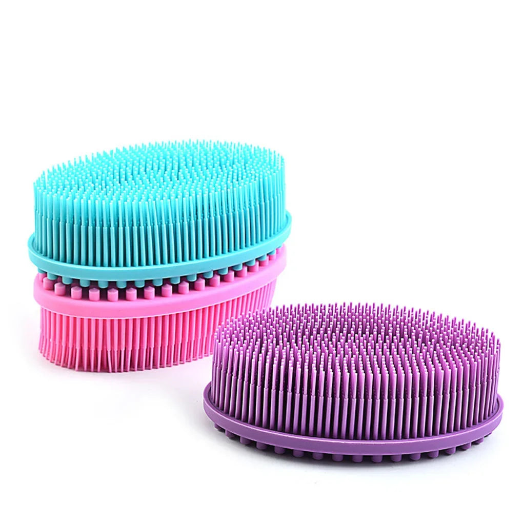 Escova de Banho em Silicone Macio para Bebê e Adulto - Exfoliação Suave e Massagem Relaxante